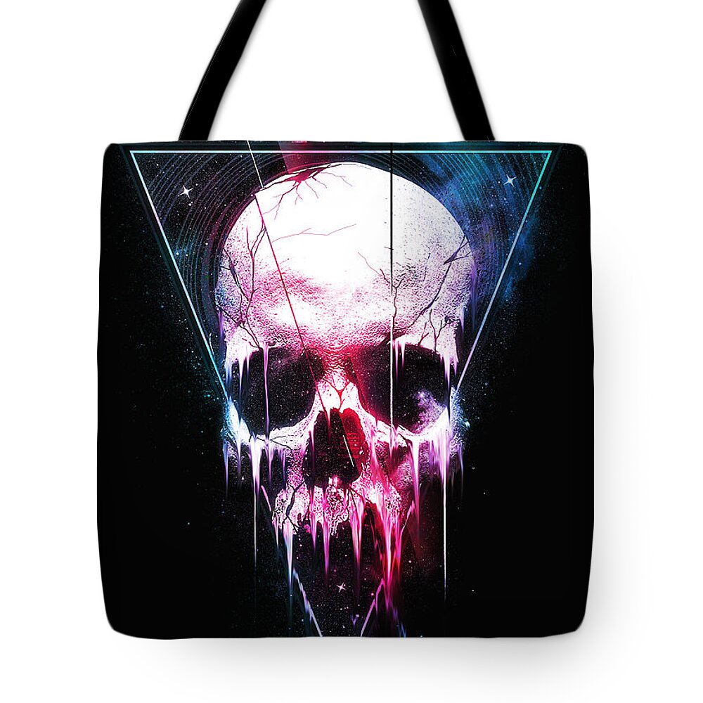 Skull Tote Bag featuring the digital art We Are All Made of Stars by Nicebleed 
