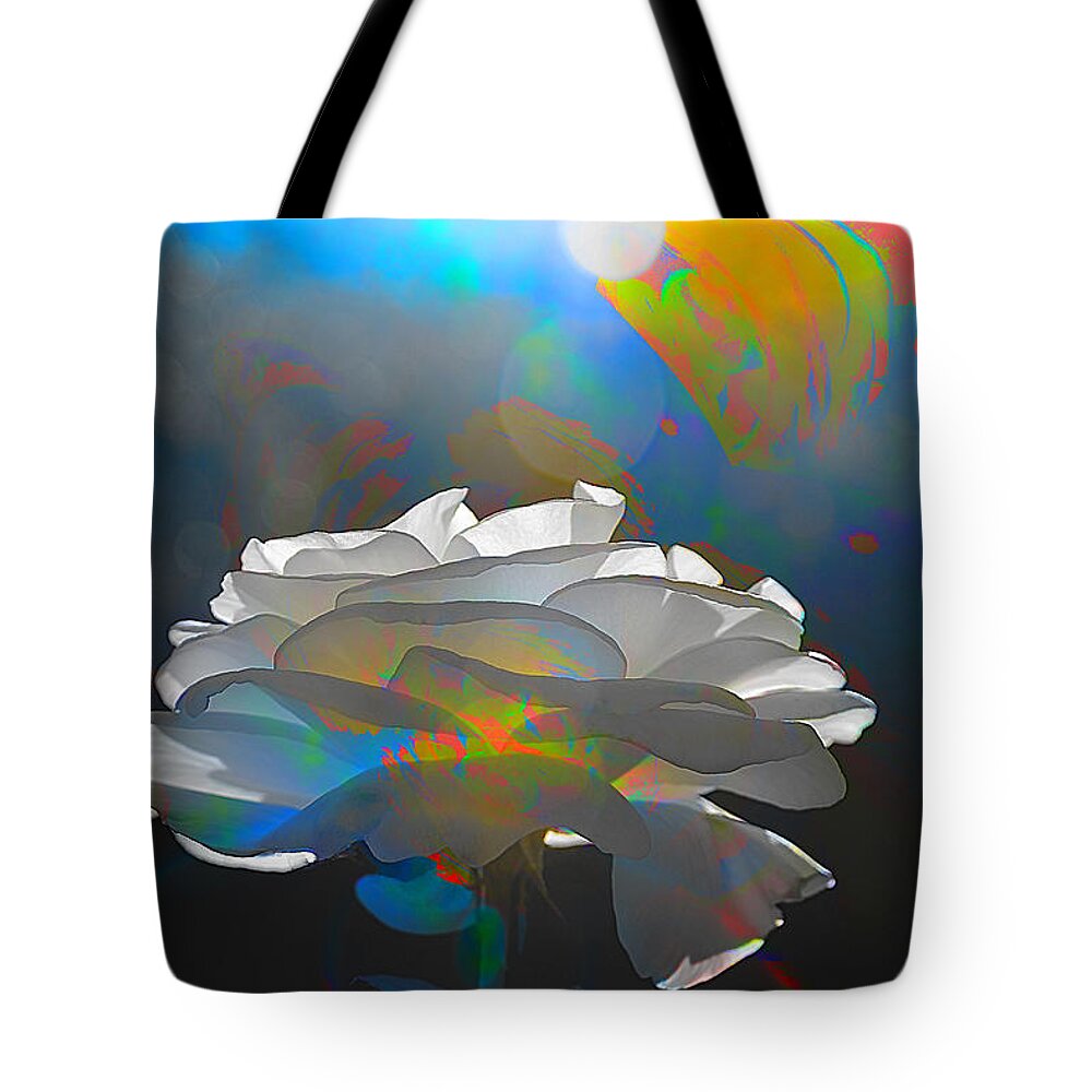 Rose Tote Bag featuring the photograph White Rose #2 by Elaine Hunter