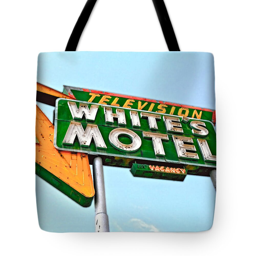 Motel Tote Bag featuring the photograph White's Motel #1 by Matthew Bamberg