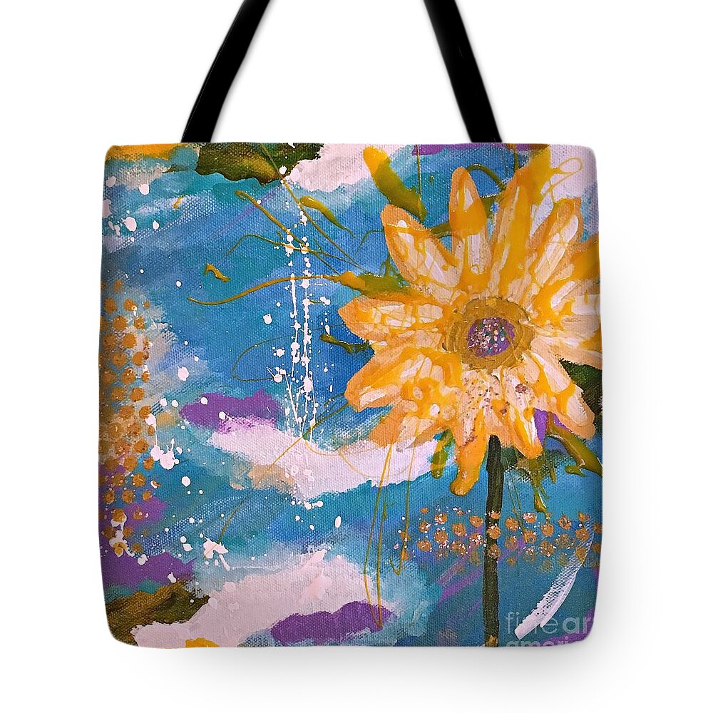 Abstract Tote Bag featuring the painting Wildflower no. 2 by Mary Mirabal