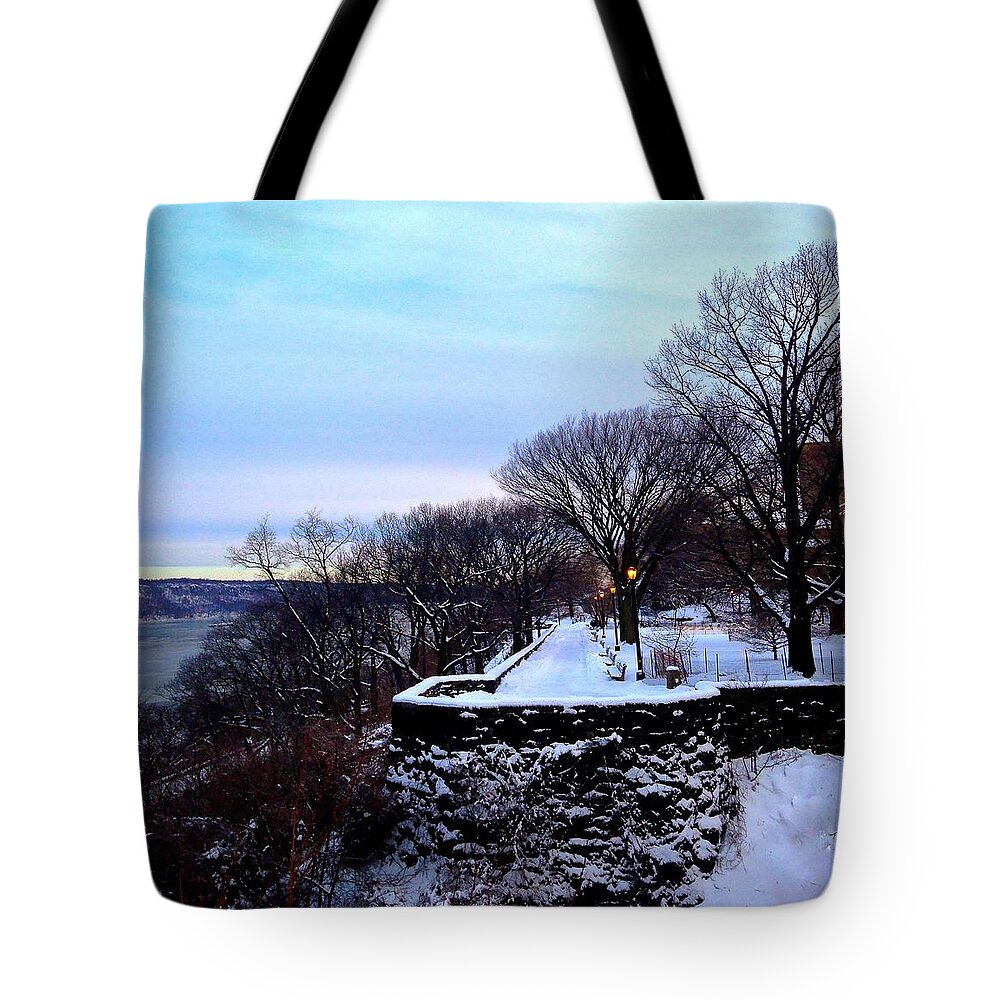 Winter Tote Bag featuring the photograph Winter Sunset #1 by Ydania Ogando