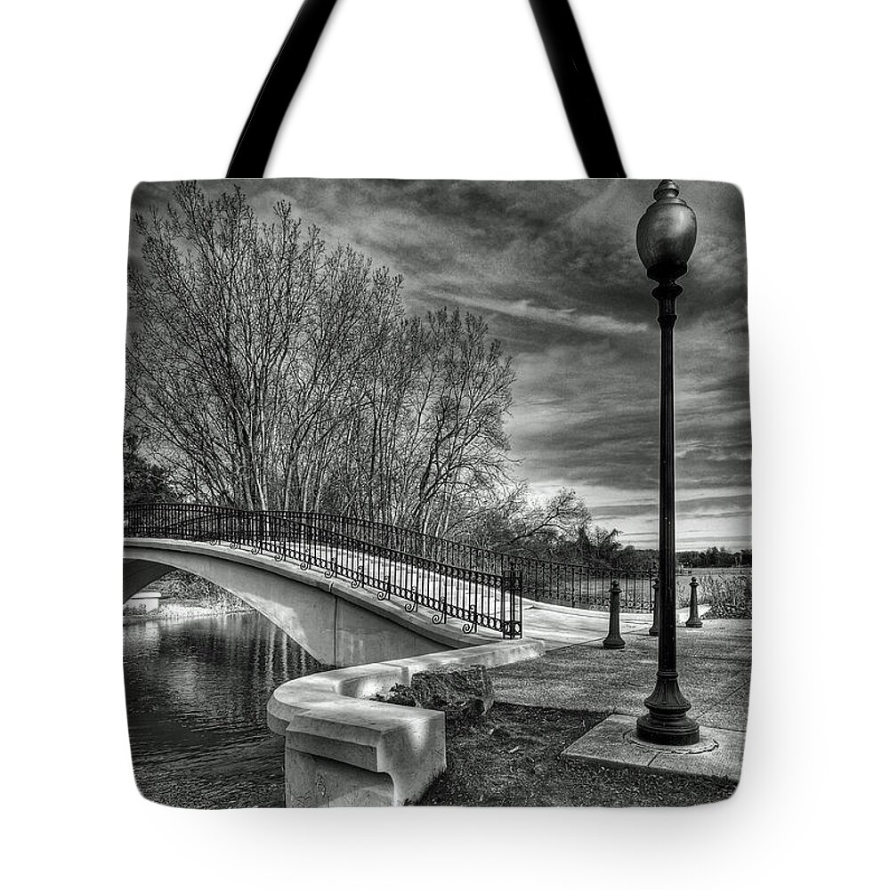 Bridge Tote Bag featuring the photograph Winter's Bridge #1 by Rodney Campbell