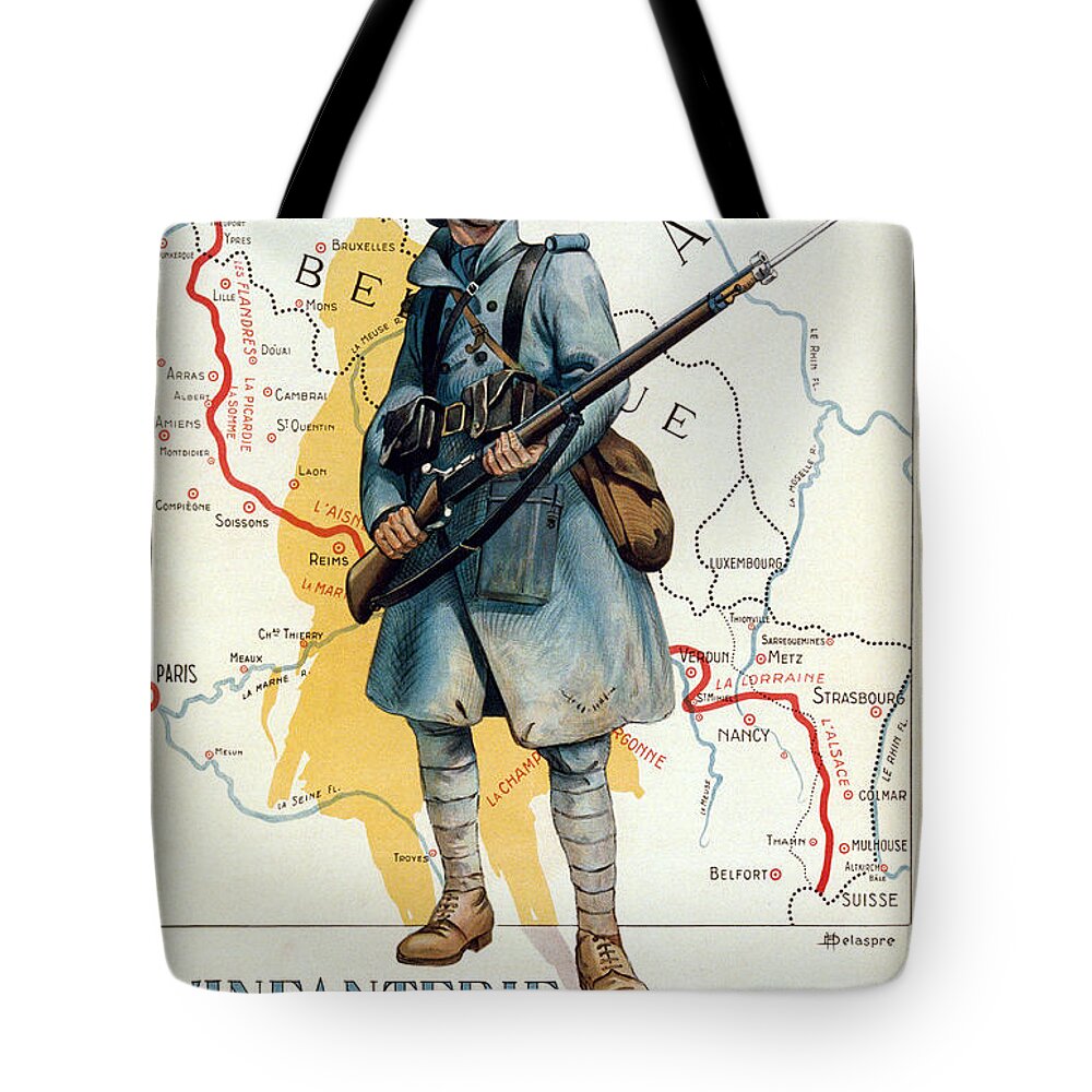 1915 Tote Bag featuring the photograph World War I: French Poster #1 by Granger