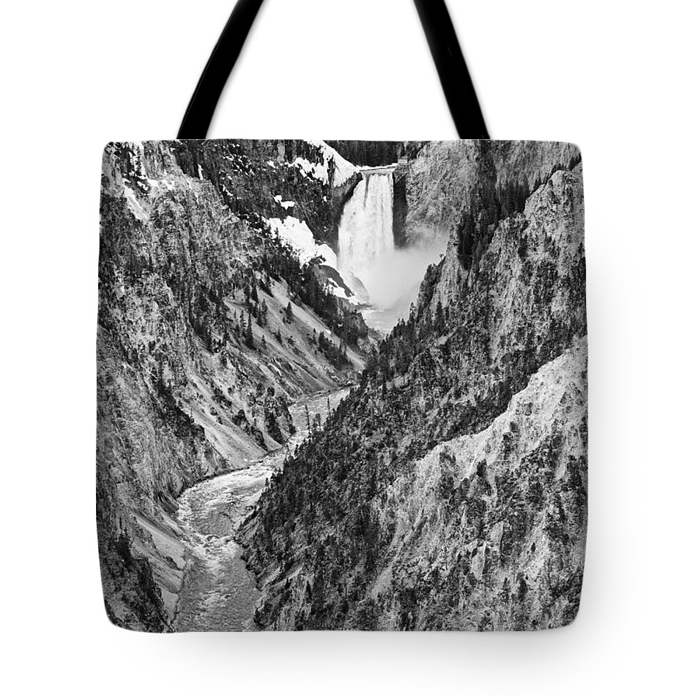 Yellowstone Tote Bag featuring the photograph Yellowstone Falls from Artist Point #1 by Jamie Pham