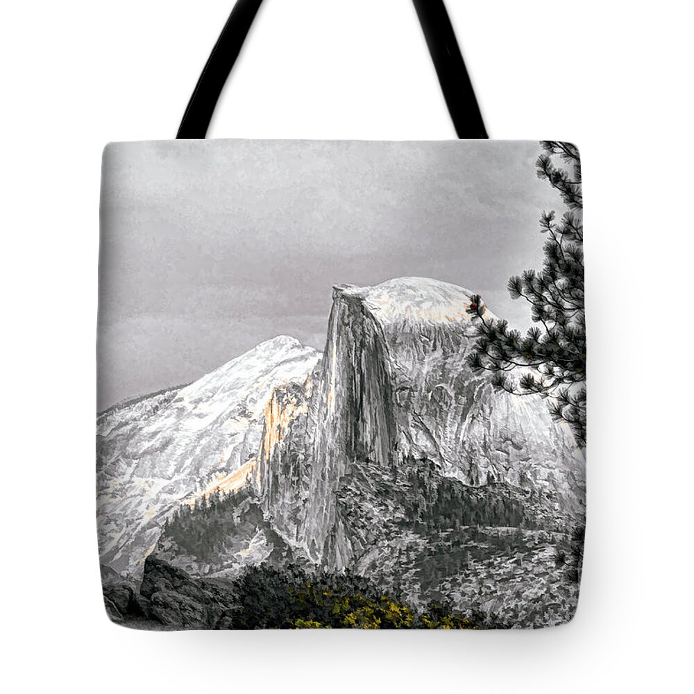 Yosemite Tote Bag featuring the photograph Yosemite Half Dome #1 by Chuck Kuhn