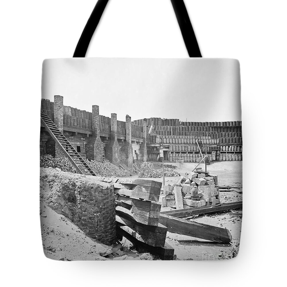 1865 Tote Bag featuring the photograph CIVIL WAR, FORT SUMTER - to license for professional use visit GRANGER.com by Granger