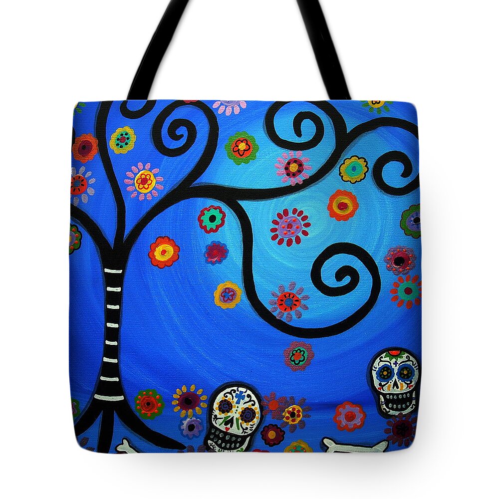 Day Of The Dead Tote Bag featuring the painting Dia De Los Muertos #10 by Pristine Cartera Turkus