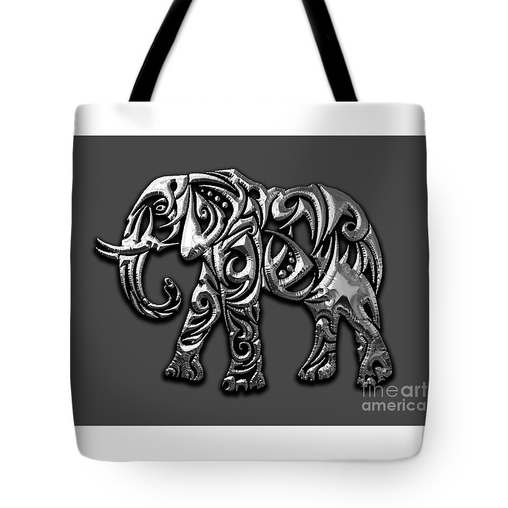 Elephant Tote Bag featuring the mixed media Elephant Collection #10 by Marvin Blaine