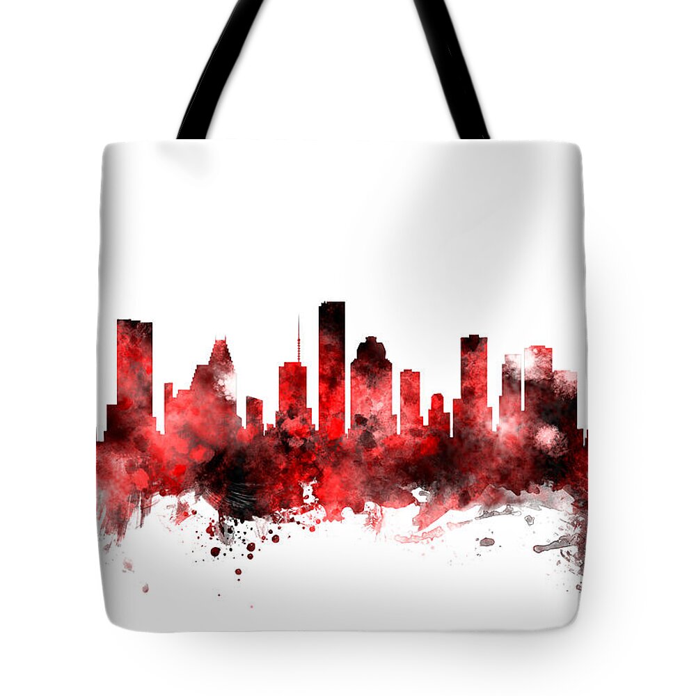 United States Tote Bag featuring the digital art Houston Texas Skyline by Michael Tompsett