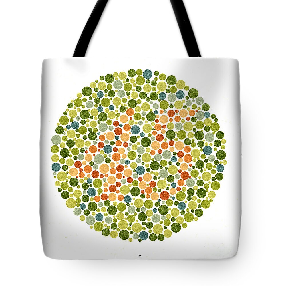 Color Tote Bag featuring the photograph Ishihara Color Blindness Test #10 by Wellcome Images