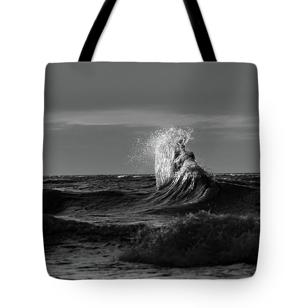 Lake Erie Tote Bag featuring the photograph Lake Erie Waves #10 by Dave Niedbala