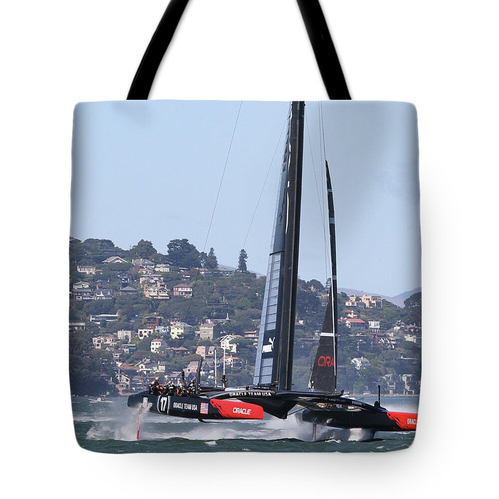 Oracle Tote Bag featuring the photograph Oracle Team USA #2 by Steven Lapkin