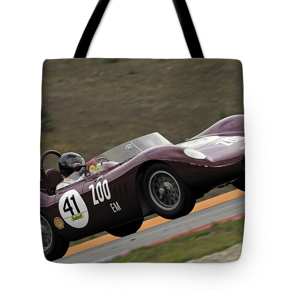 Race Car Tote Bag featuring the digital art Race Car #10 by Maye Loeser