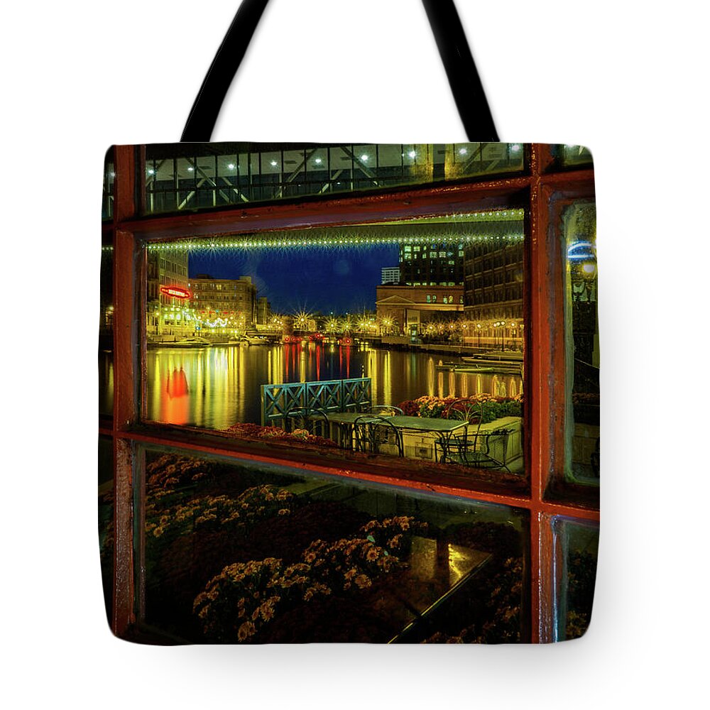 Milwaukee Downtown Tote Bag featuring the photograph 10.13.2016 Morning on the river #10132016 by Kristine Hinrichs