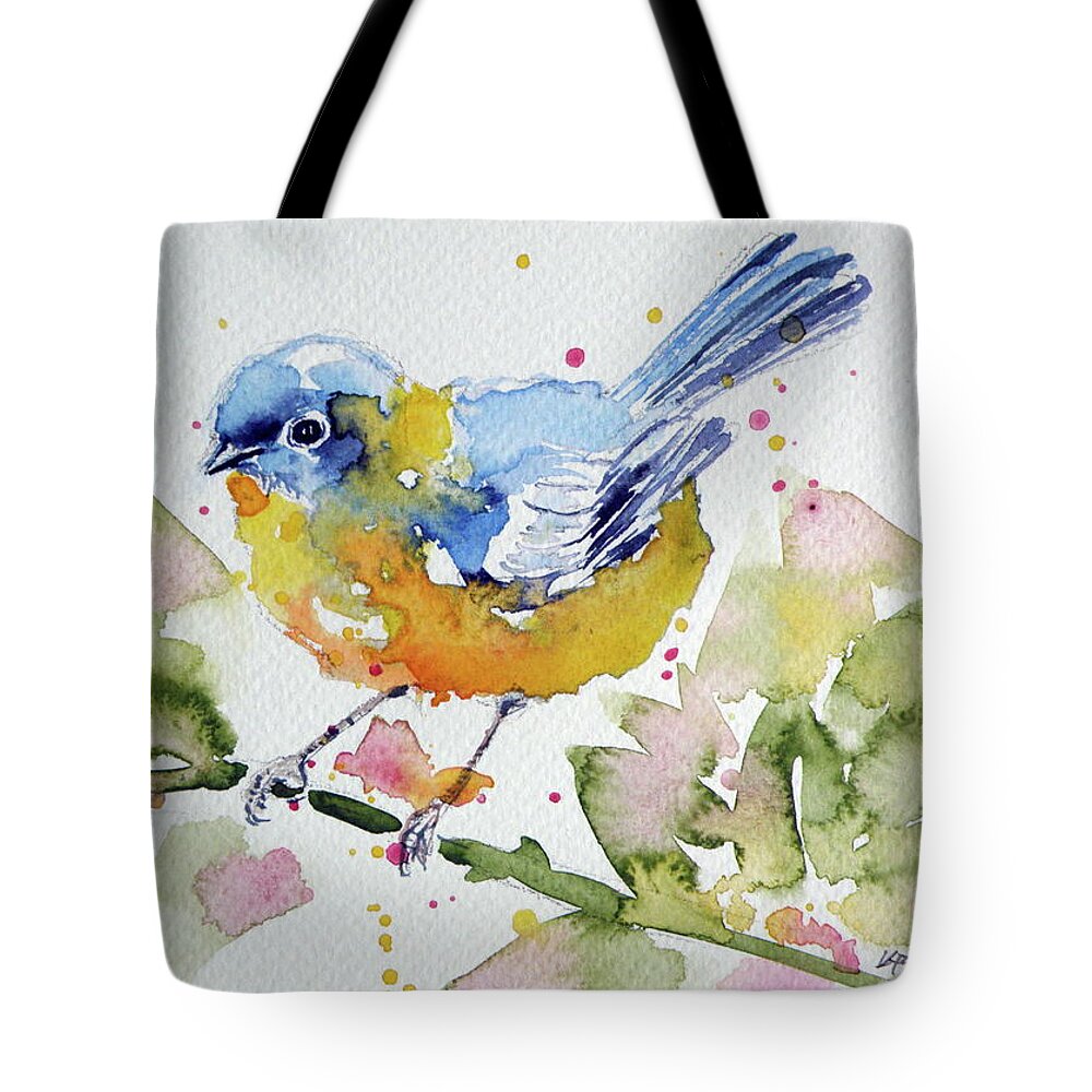 Bird Tote Bag featuring the painting Bird #11 by Kovacs Anna Brigitta