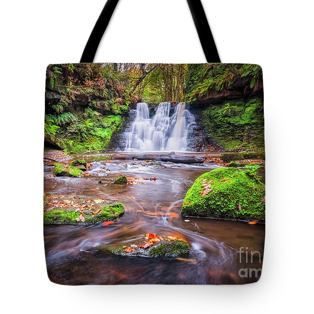 Waterfall Tote Bag featuring the photograph Goit Stock Waterfall #10 by Mariusz Talarek