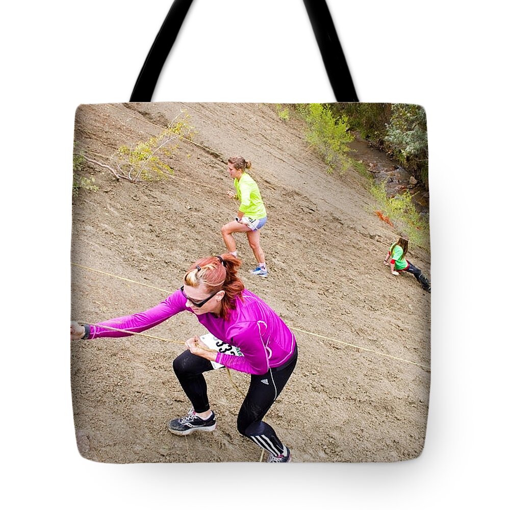 Pikes Peak Road Runners Tote Bag featuring the photograph Pikes Peak Road Runners Fall Series Race #11 by Steven Krull