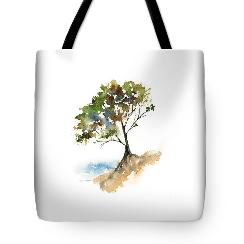 Watercolor Tree Tote Bag featuring the painting #11 Tree by Amy Kirkpatrick