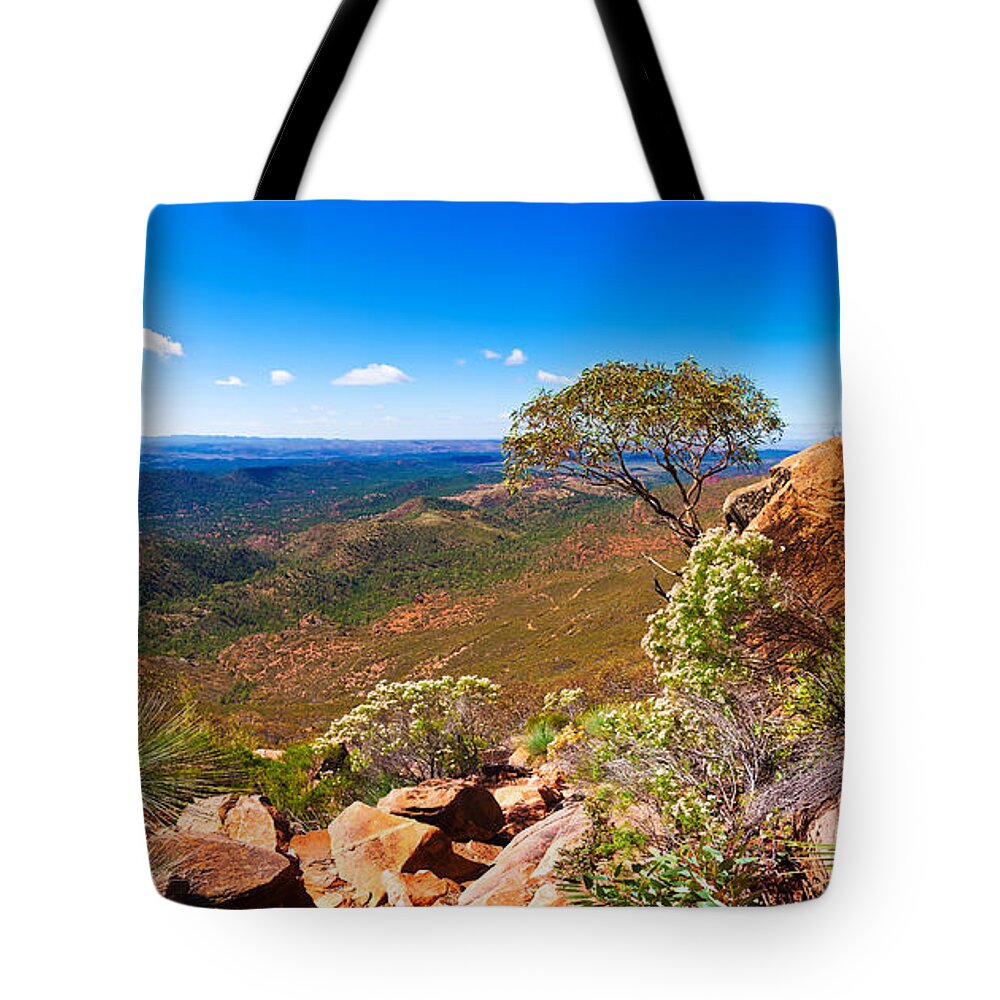 Wilpena Pound Flinders Ranges South Australia Australian Landscape Landscapes Outback Beautiful Sunny Day Tote Bag featuring the photograph Wilpena Pound by Bill Robinson