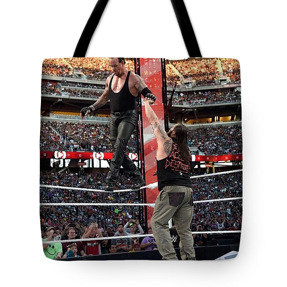 Wrestling Tote Bag featuring the photograph Wrestling #11 by Mariel Mcmeeking