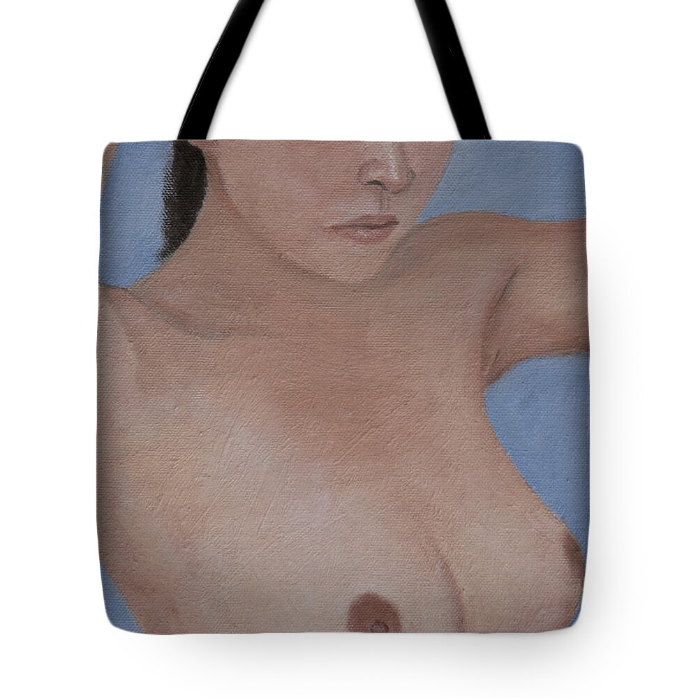 Nude Tote Bag featuring the painting Youth #12 by Masami Iida