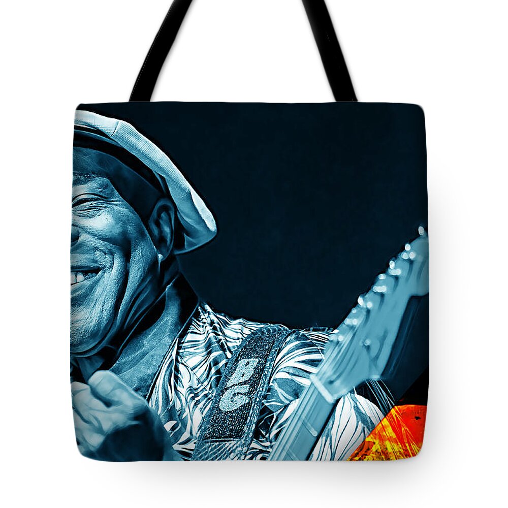 Buddy Guy Tote Bag featuring the mixed media Buddy Guy Collection #13 by Marvin Blaine