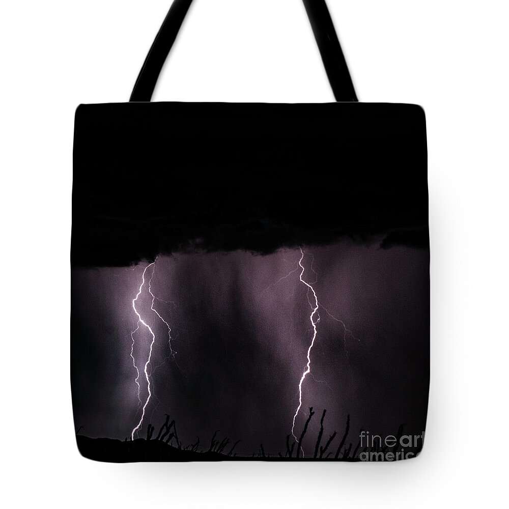 Lightning Tote Bag featuring the photograph Lightning #14 by Mark Jackson