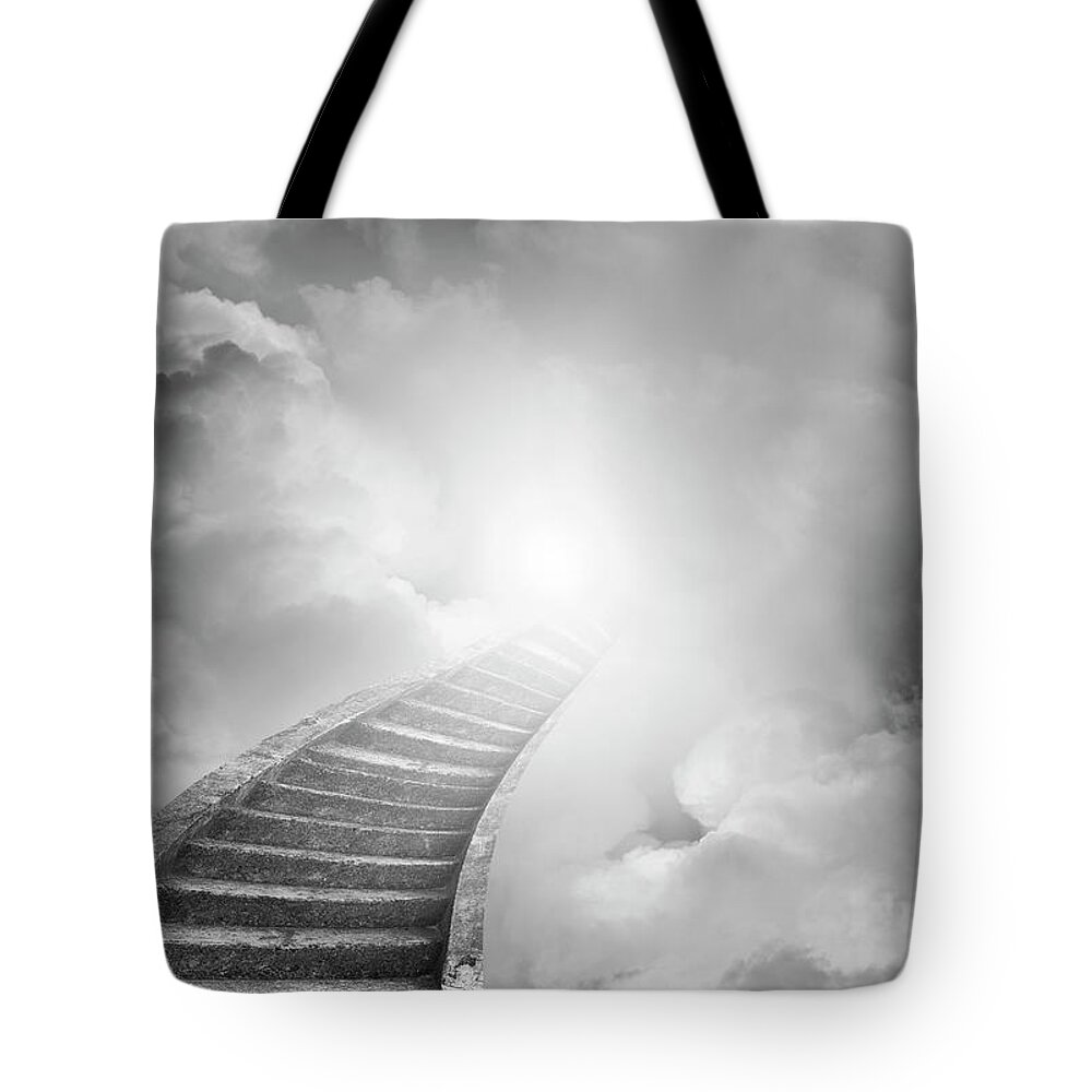 Stairway To Heaven Tote Bag featuring the photograph Stairway to heaven 7 by Les Cunliffe
