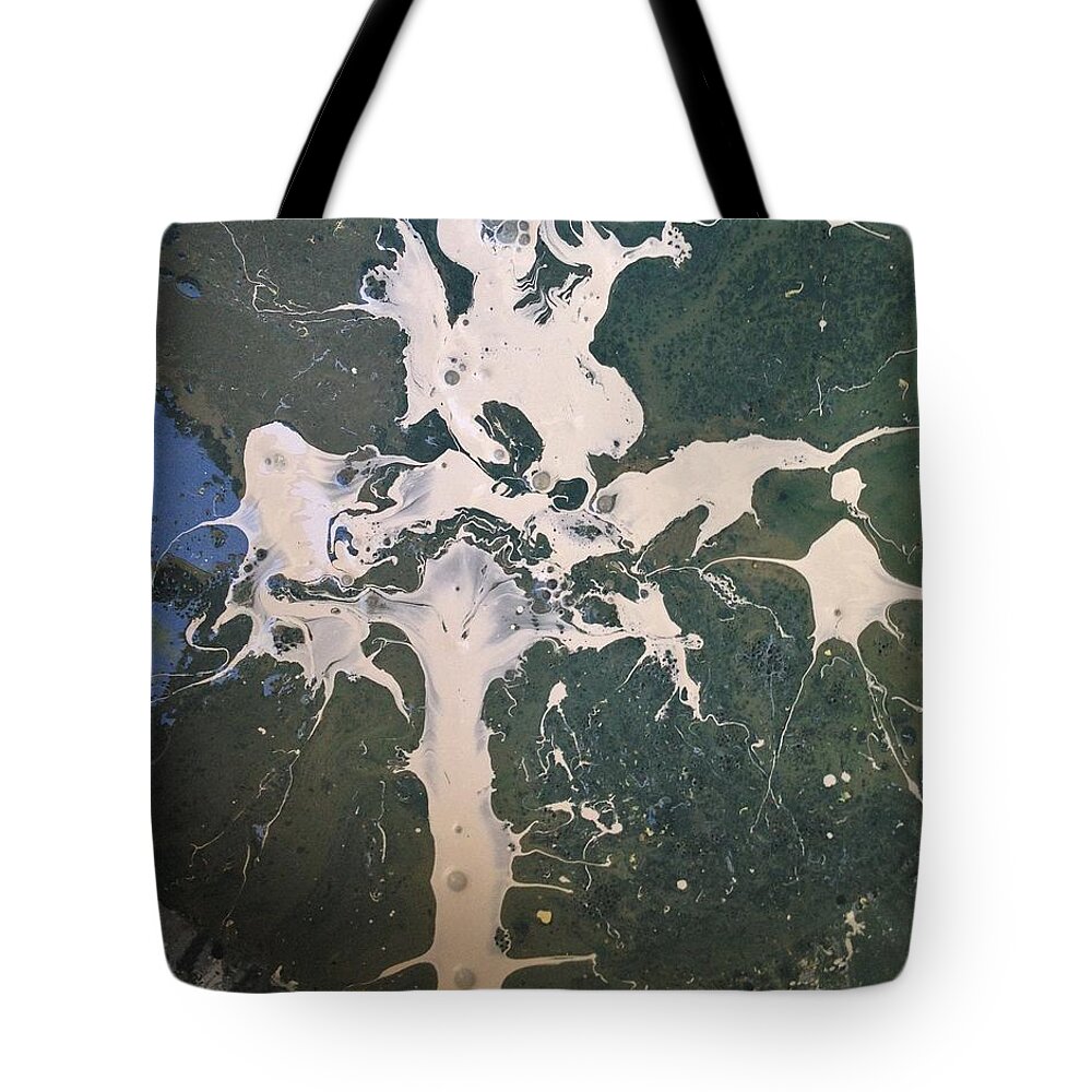 Abstract Expressionism Tote Bag featuring the painting 13 th Century German Cross by Gyula Julian Lovas