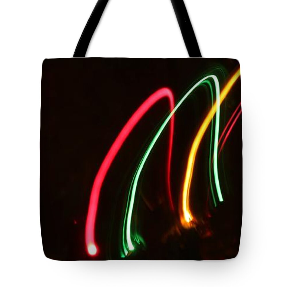 Abstract Tote Bag featuring the photograph Abstract Motion Lights #14 by Henrik Lehnerer
