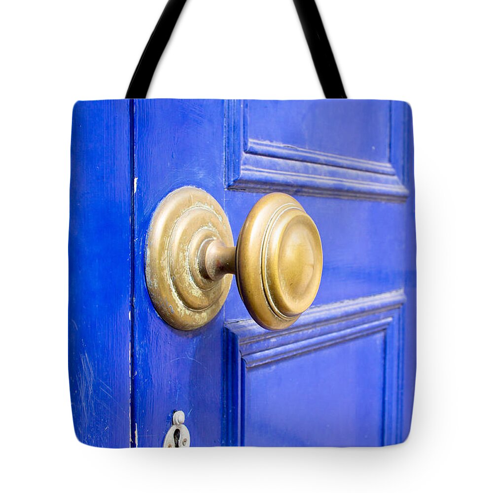 Abandon Tote Bag featuring the photograph Blue door #14 by Tom Gowanlock