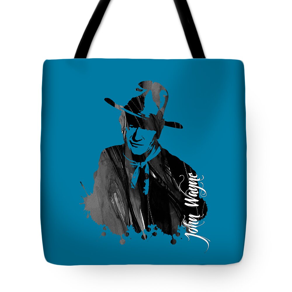 John Wayne Tote Bag featuring the mixed media John Wayne Collection #14 by Marvin Blaine
