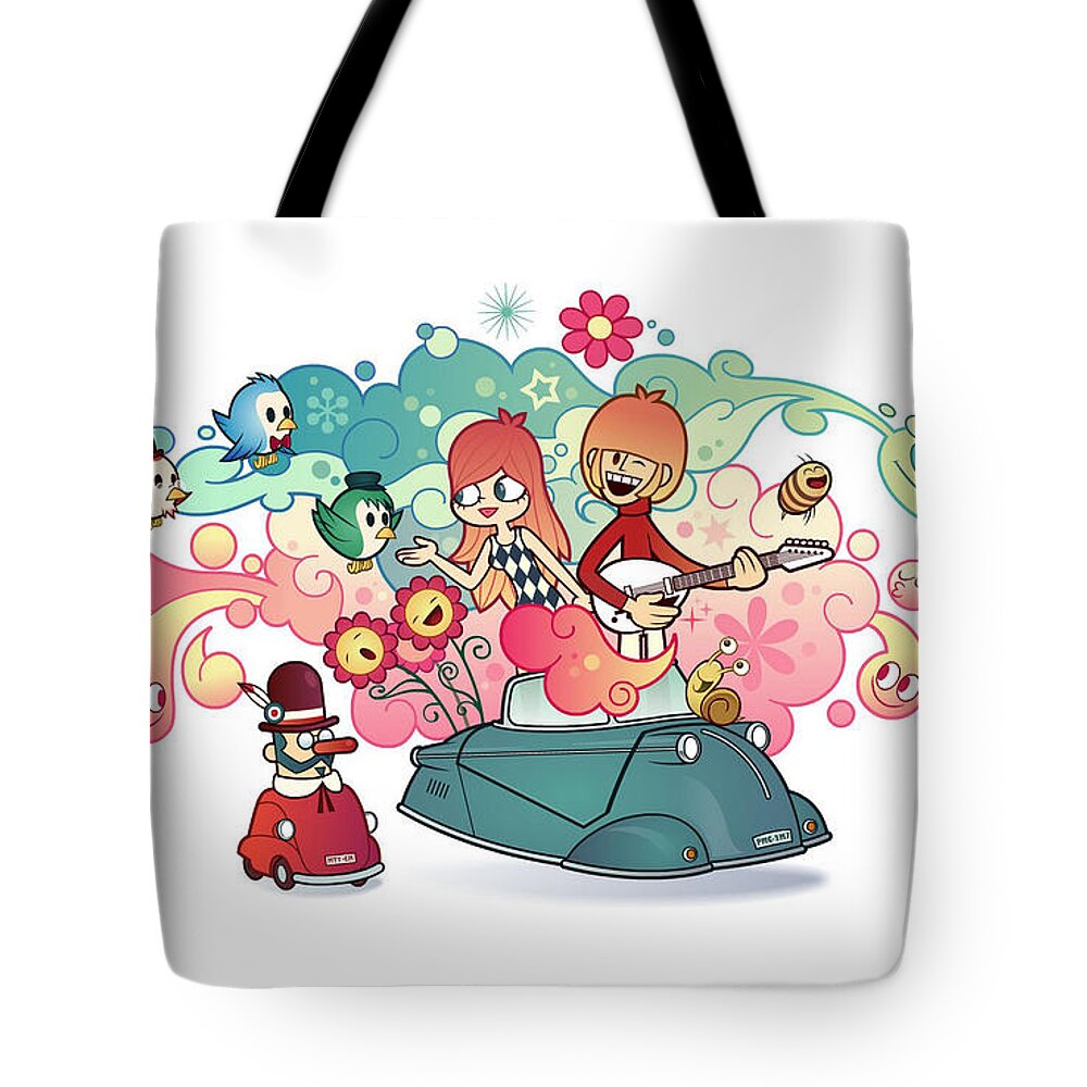 Vector Tote Bag featuring the digital art Vector #14 by Super Lovely