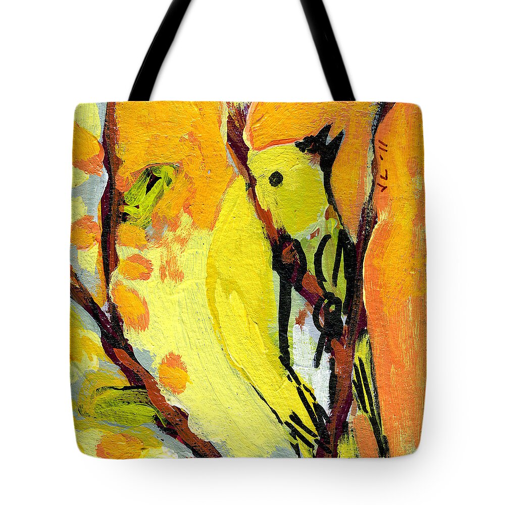 Bird Tote Bag featuring the painting 16 Birds No 1 by Jennifer Lommers