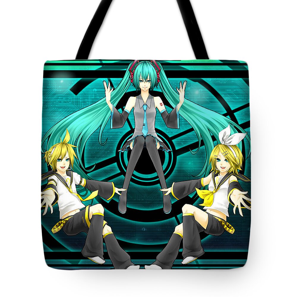 Vocaloid Tote Bag featuring the digital art Vocaloid #165 by Super Lovely