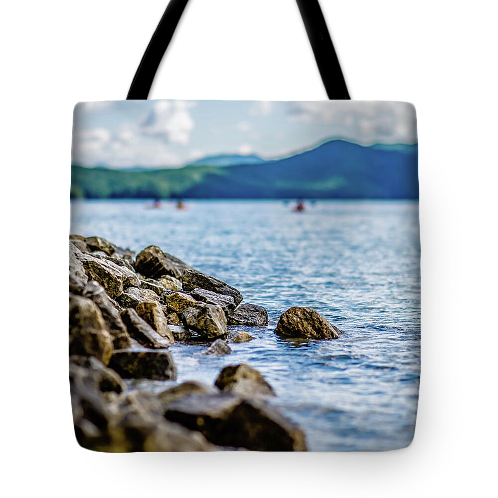 Beautiful Tote Bag featuring the photograph Beautiful landscape scenes at lake jocassee south carolina #18 by Alex Grichenko
