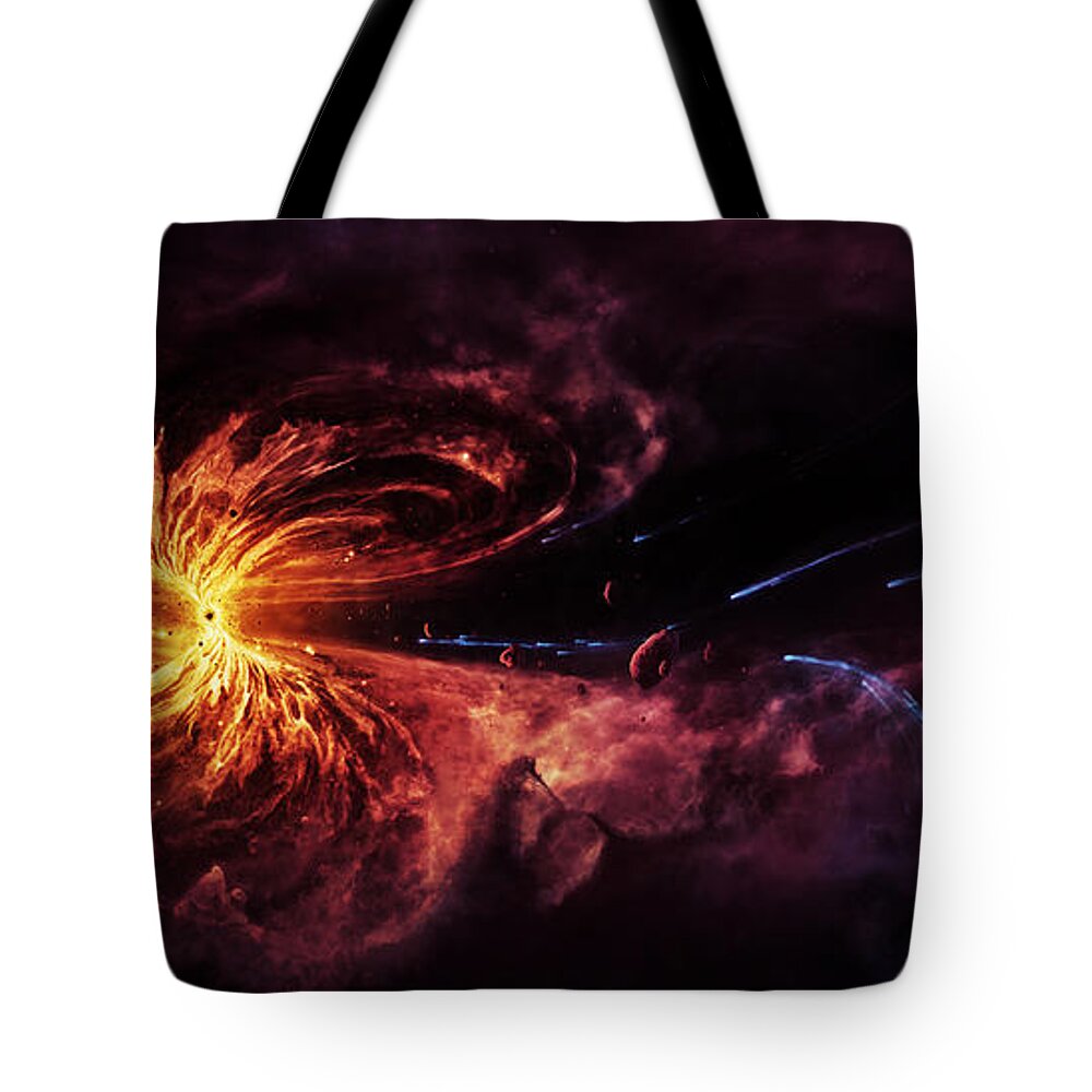 Space Tote Bag featuring the digital art Space #18 by Super Lovely
