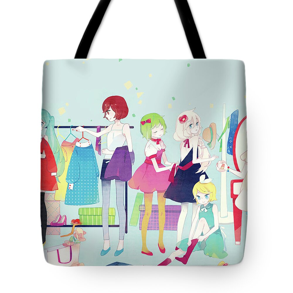 Vocaloid Tote Bag featuring the digital art Vocaloid #181 by Super Lovely