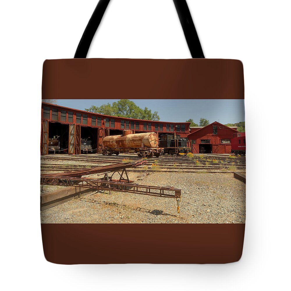 Jamestown Tote Bag featuring the photograph 1897 Roundhouse by Susan Rissi Tregoning