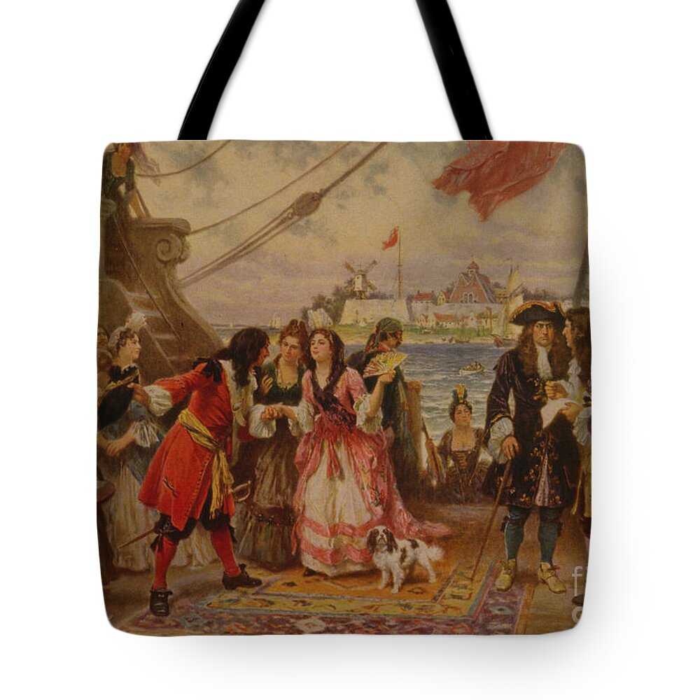 Cavalier King Charles Spaniel Tote Bag featuring the photograph 18th Century Sailing by Dale Powell