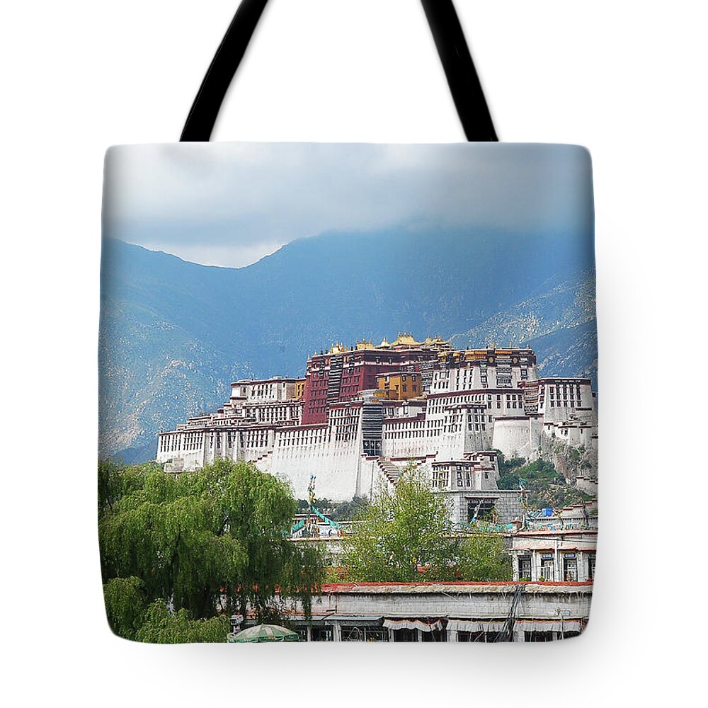 Palace Tote Bag featuring the photograph The Potala Palace #19 by Carl Ning