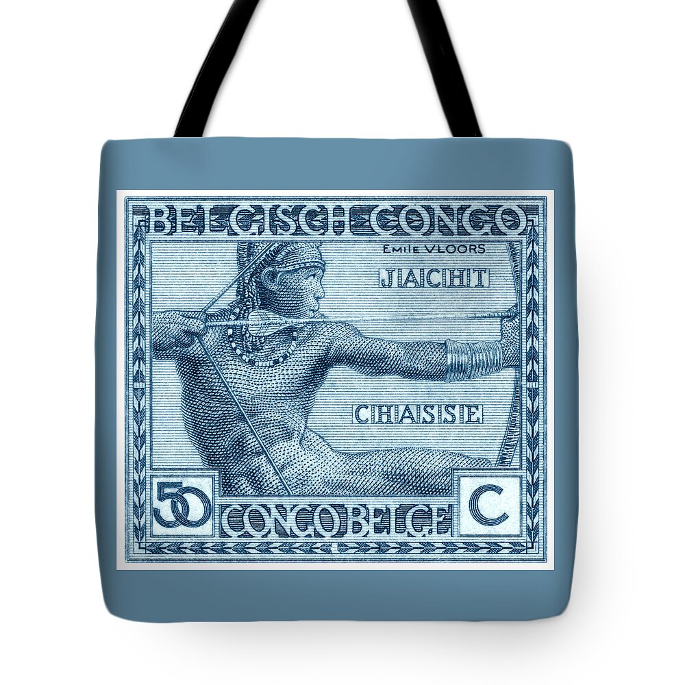 Belgian Congo Tote Bag featuring the painting 1923 Belgian Congo Native Hunting by Historic Image