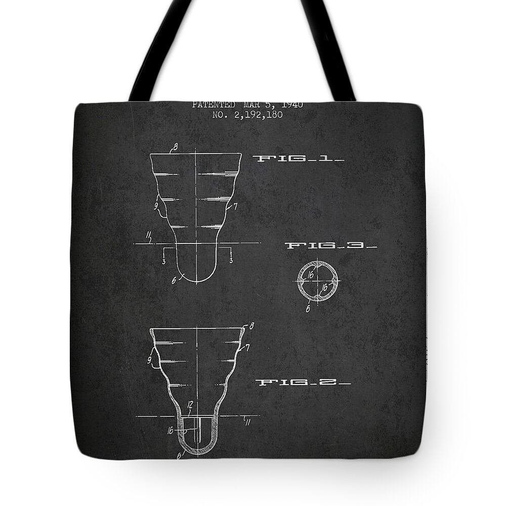 Badminton Tote Bag featuring the digital art 1940 Shuttelcock Patent SPBM02_CG by Aged Pixel