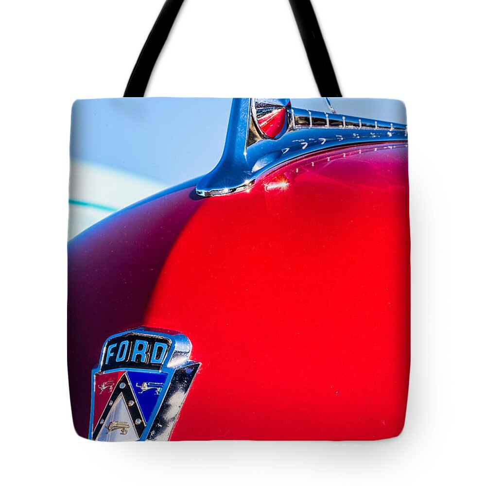 1950 Ford Hood Ornament Tote Bag featuring the photograph 1950 Ford Hood Ornament by Aloha Art