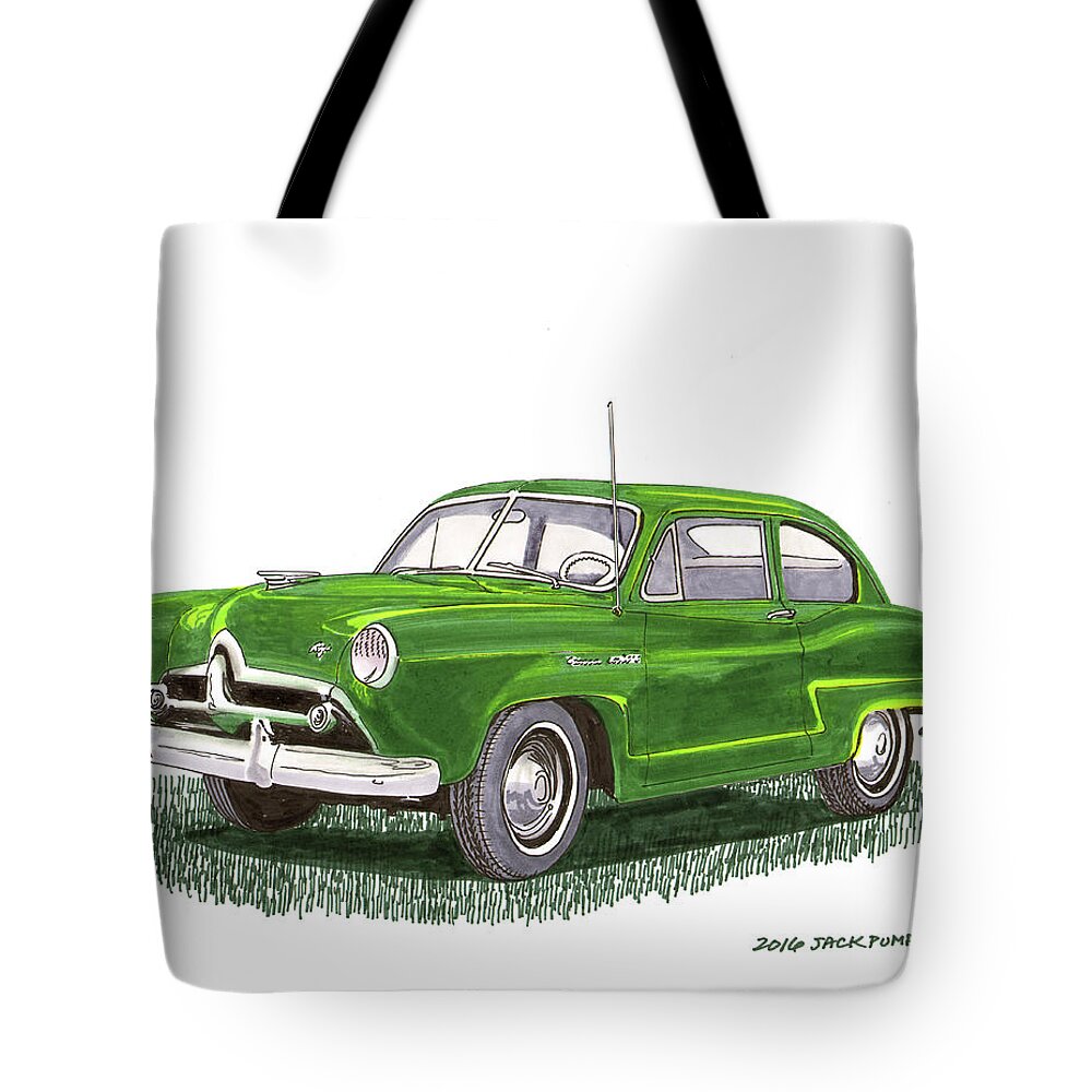 Orphan Cars Tote Bag featuring the painting 1951 Kaiser Henry J by Jack Pumphrey