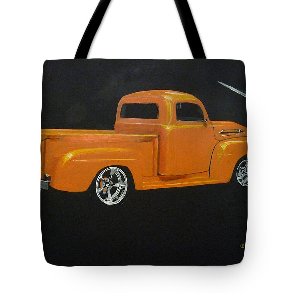 Truck Tote Bag featuring the painting 1952 Ford Pickup Custom by Richard Le Page