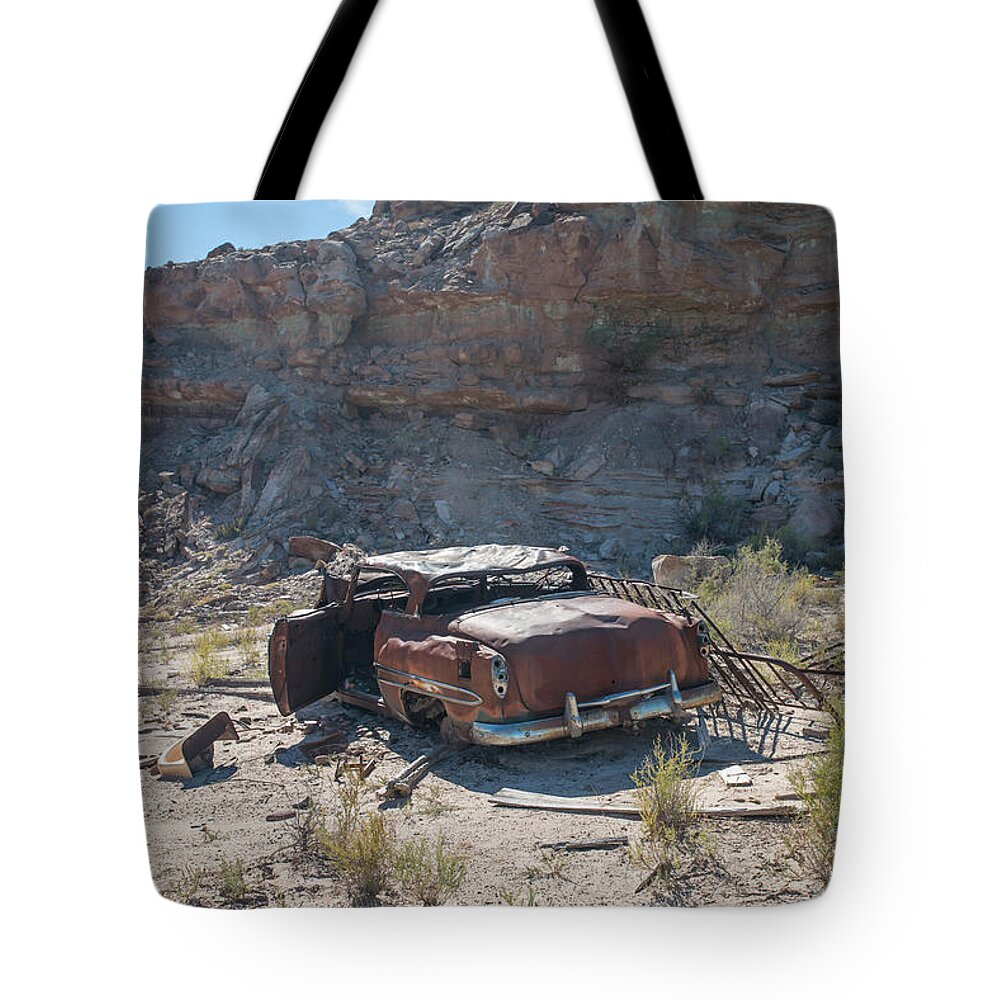 1953 Chevrolet Bel Air Tote Bag featuring the photograph 1953 Chevrolet Bel Air #4 Time Gone To Rust by Matthew Lit