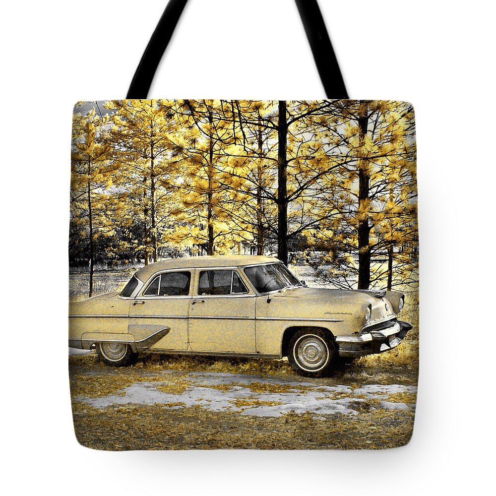 Chrysler Imperial Newport Tote Bag featuring the photograph 1954 Imperial by Jamieson Brown