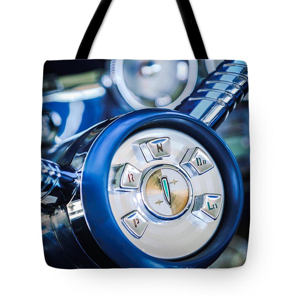 1958 Edsel Ranger Tote Bag featuring the photograph 1958 Edsel Ranger Push Button Transmission by Jill Reger