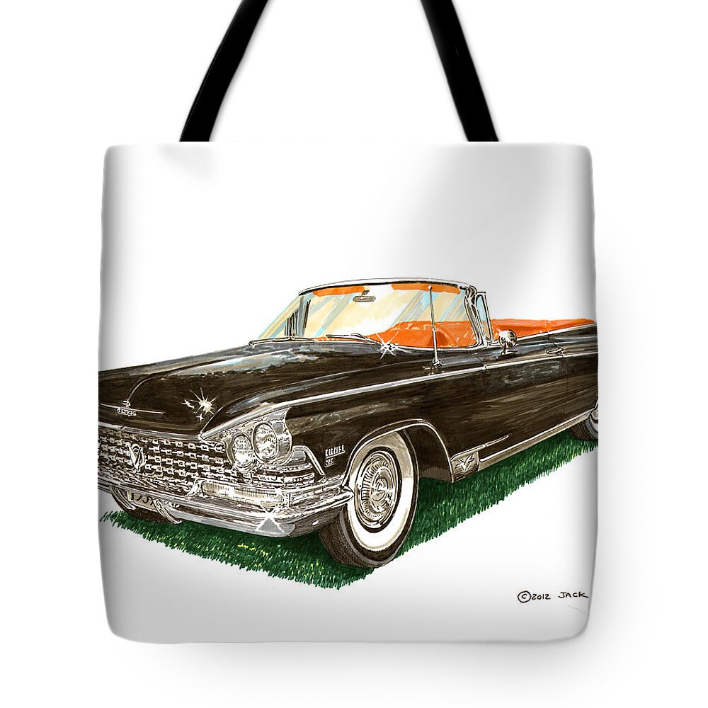 1959 Buick Electra 225 Convertible Tote Bag featuring the painting 1959 Buick Electra 225 Convertible by Jack Pumphrey